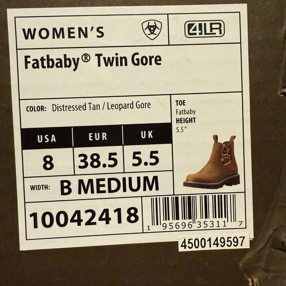 Ariat Women's Fatbaby Twin Gore Boots *NIB* 8 Medium - Picture 7 of 7